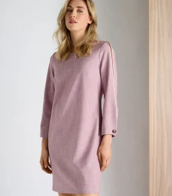 Marie Méro Kleedje in roze met contrastlint op de schouders pink Hot