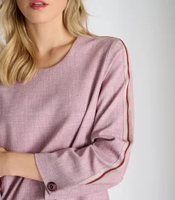 Marie Méro Kleedje in roze met contrastlint op de schouders pink Hot