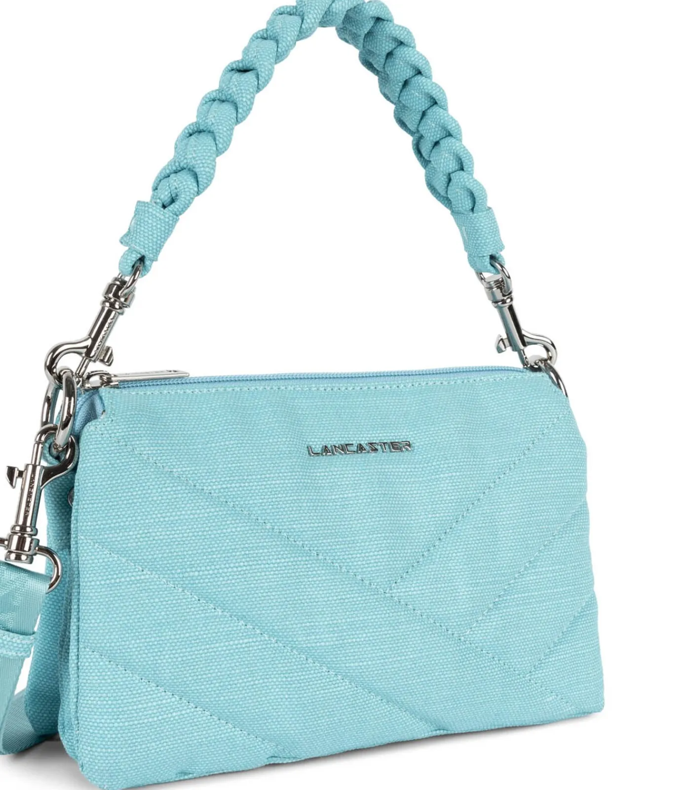 LANCASTER Kleine etui - Canvas Matelassé lightBlue Discount