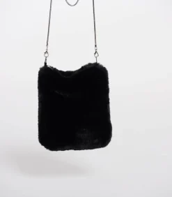 Rino&Pelle Kleine schoudertas van imitatiebont Zwart OS black