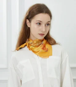 Alberto Cabale Kleine zijden carré Dream Garden Cléo citrusYellow Sale