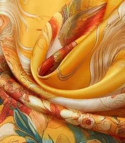 Alberto Cabale Kleine zijden carré Dream Garden Cléo citrusYellow Sale