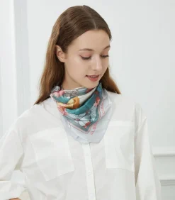 Alberto Cabale Kleine zijden sjaal Minimalist Flowers Cléo multicolor Discount