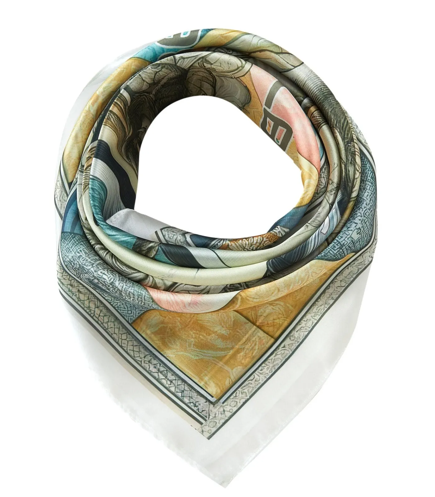 Alberto Cabale Kleine zijden vierkant Anchor Cléo multicolor
