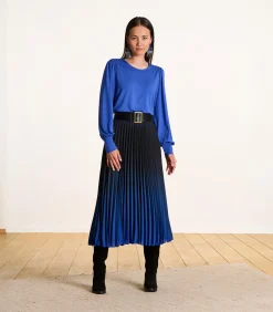 La Fée Maraboutée Koningsblauw losvallend modal T-shirt met lange mouwen lightBlue Discount