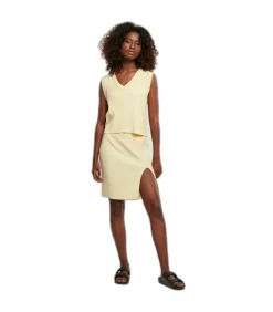 Urban Classics Kort gebreid damesvest GT yellow Discount