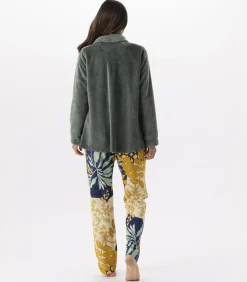 LE CHAT Kort jasje van flanellen pluche ESSENTIEL H73B green Discount