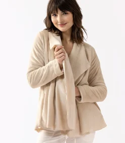 LE CHAT Kort jasje van flanellen pluche ESSENTIEL H73B beige
