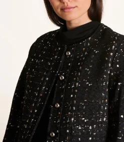 La Fée Maraboutée Kort zwart jasje in tweed black
