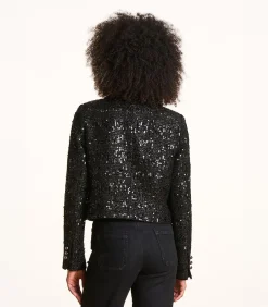 La Fée Maraboutée Kort zwart paillettenjasje black