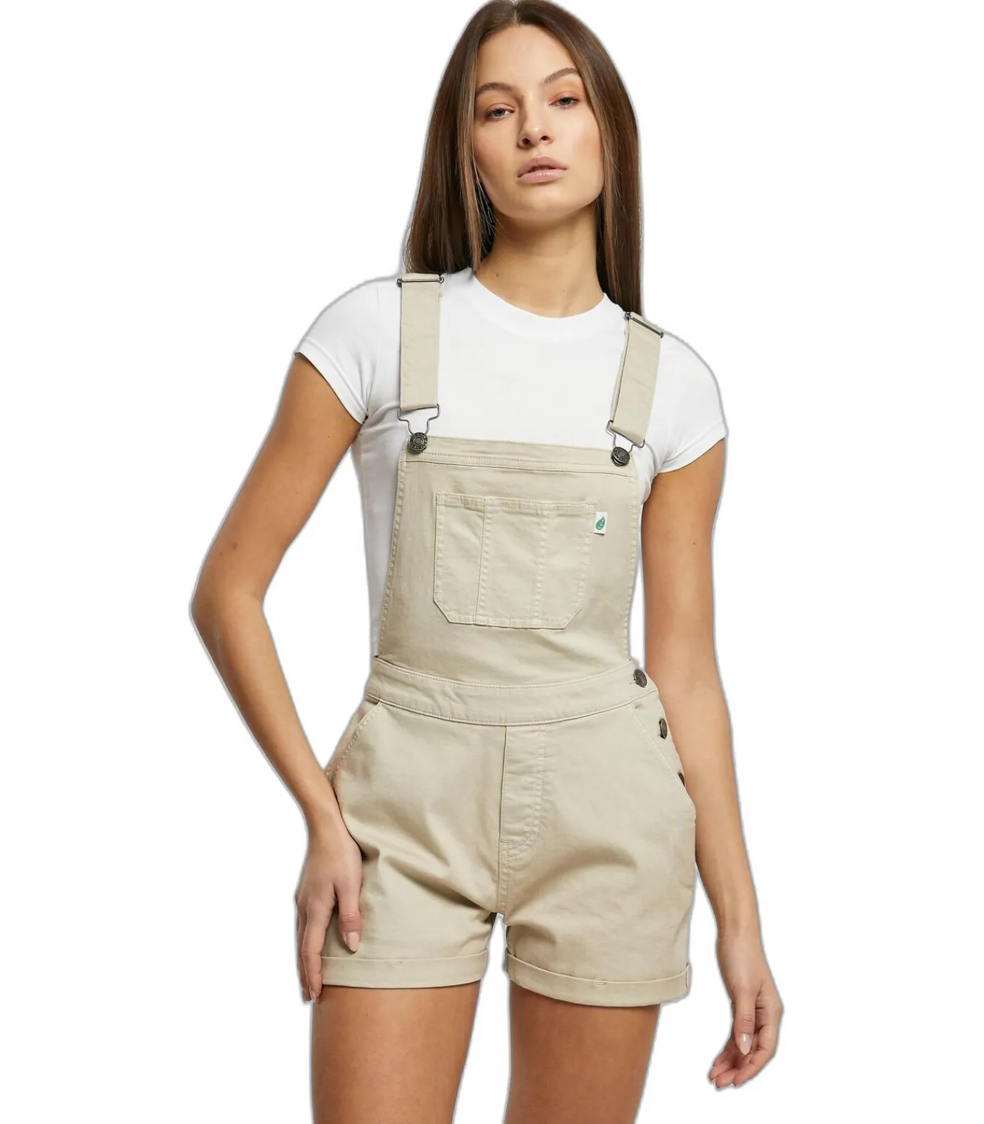 Urban Classics Korte biologische damesoverall white Sale
