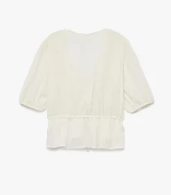 Koton Korte Blouse V-hals Katoenmix white Online