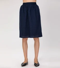 Smart & Joy Korte broek van katoenen kant met oogjes darkBlue New