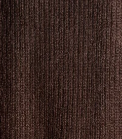 La Fée Maraboutée Korte bruine gebreide jurk met coltrui brown Hot