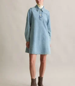 Marc O’Polo DENIM Korte denim jurk uitlopend lightBlue Discount