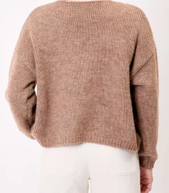 La Fiancée Korte effen gebreide vest APPACHE bronze New