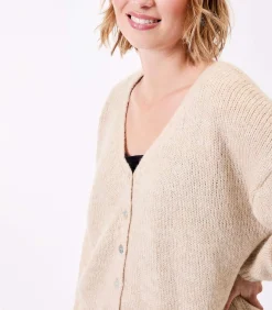 La Fiancée Korte effen gebreide vest APPACHE beige Discount