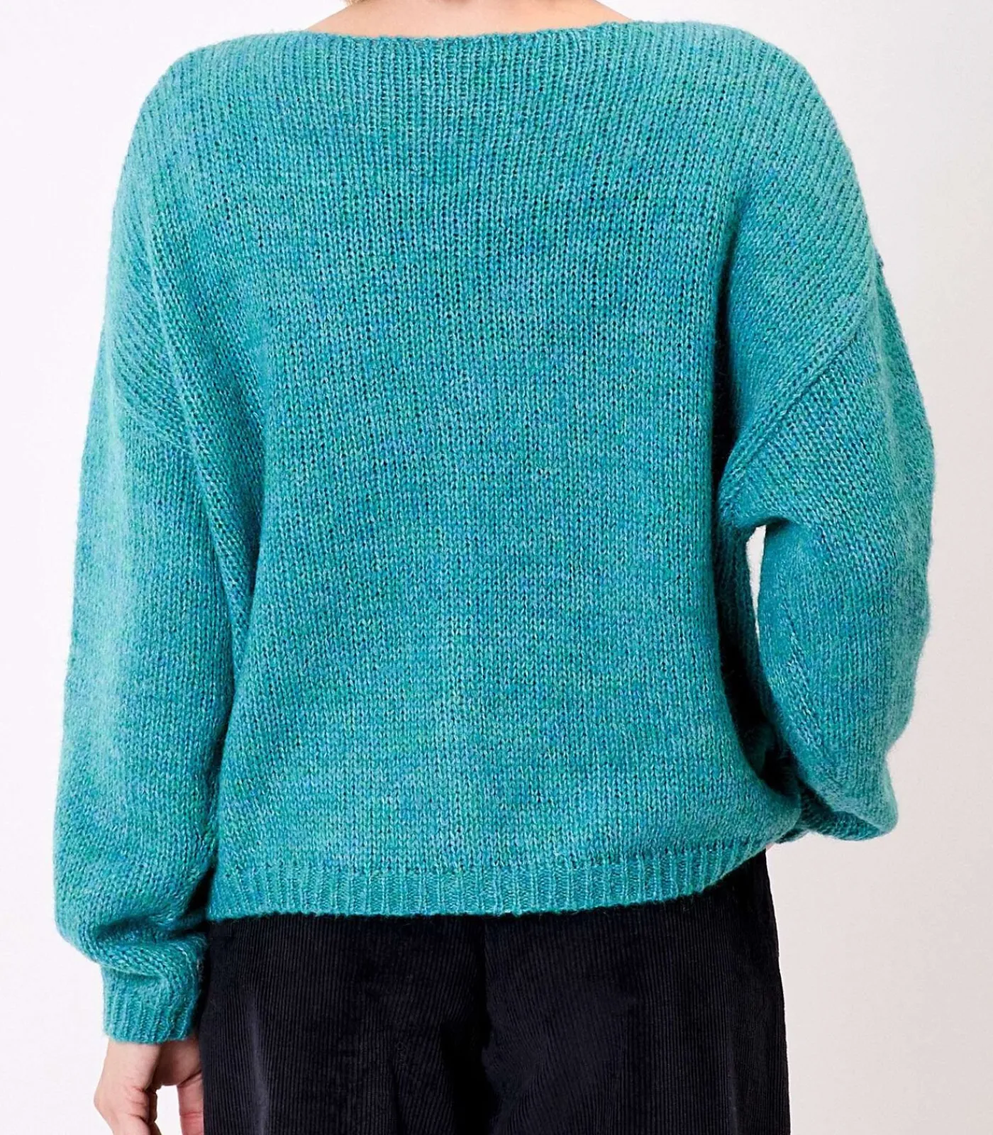 La Fiancée Korte effen gebreide vest APPACHE turquoise Best