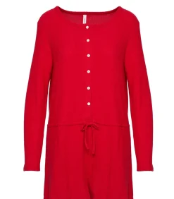 Hunkemöller Korte geribde jersey onesie red Discount