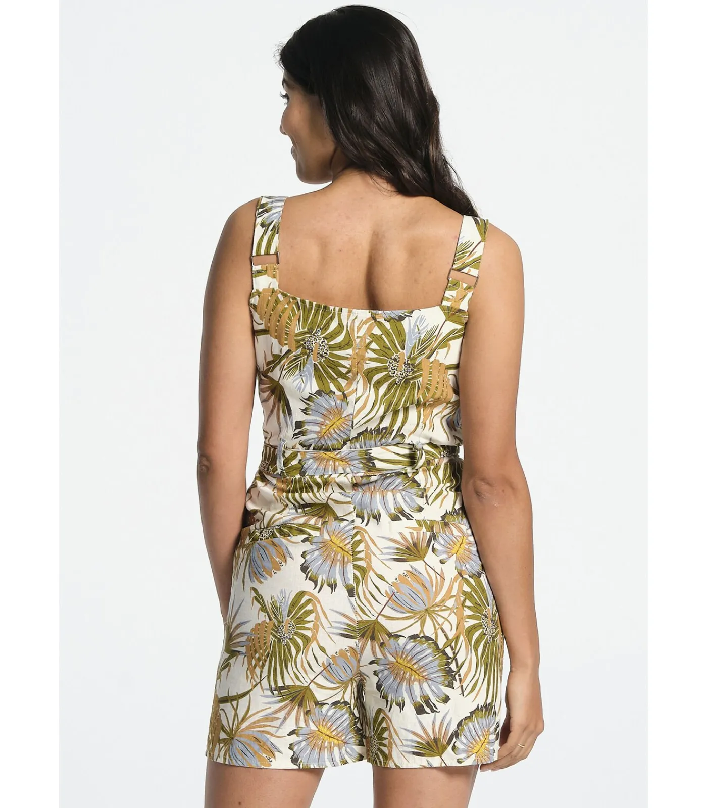 J&JOY Korte jumpsuit met bloemprint en verstelbare bandjes multicolor Clearance