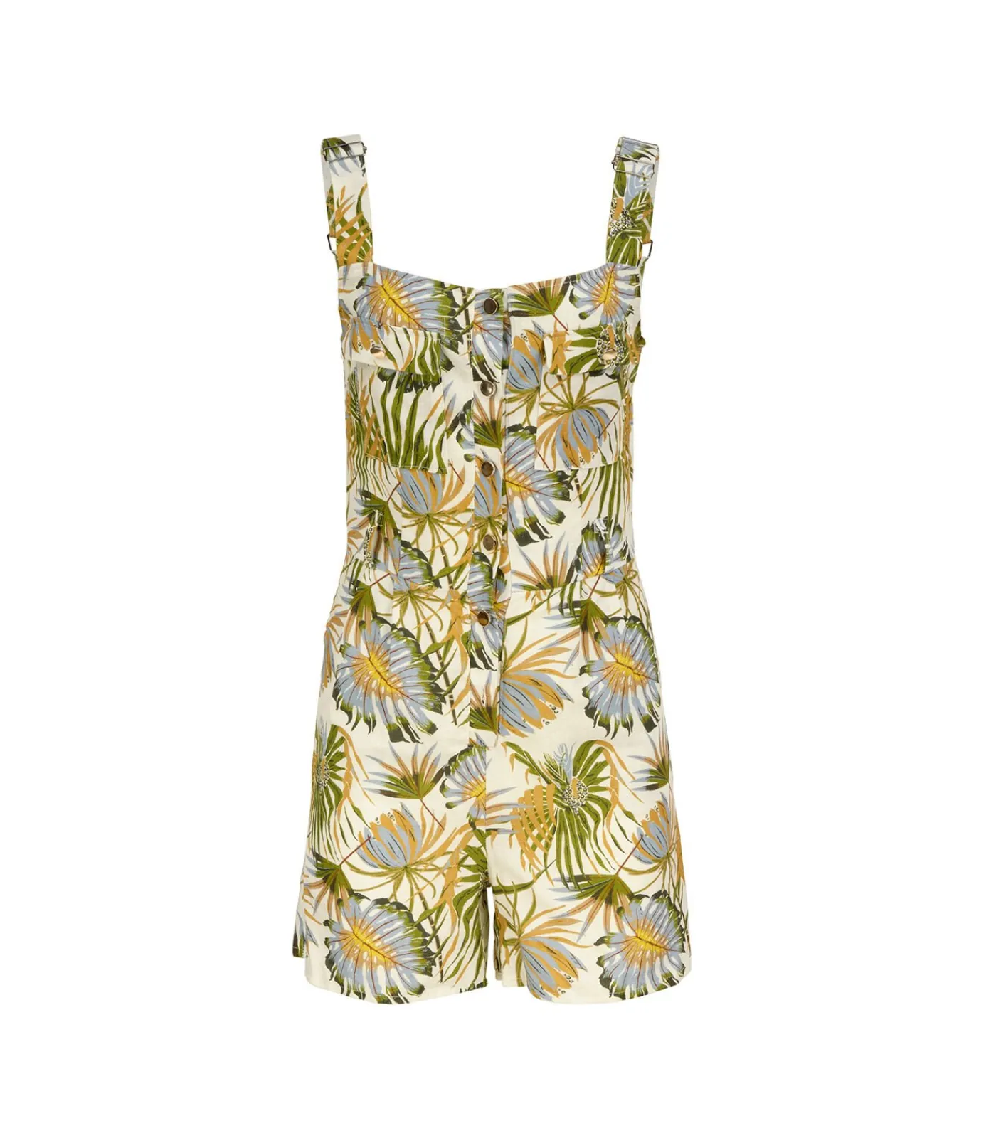 J&JOY Korte jumpsuit met bloemprint en verstelbare bandjes multicolor Clearance
