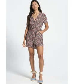 J&JOY Korte Jumpsuit met korte mouwen en sjaalkraag multicolor Sale