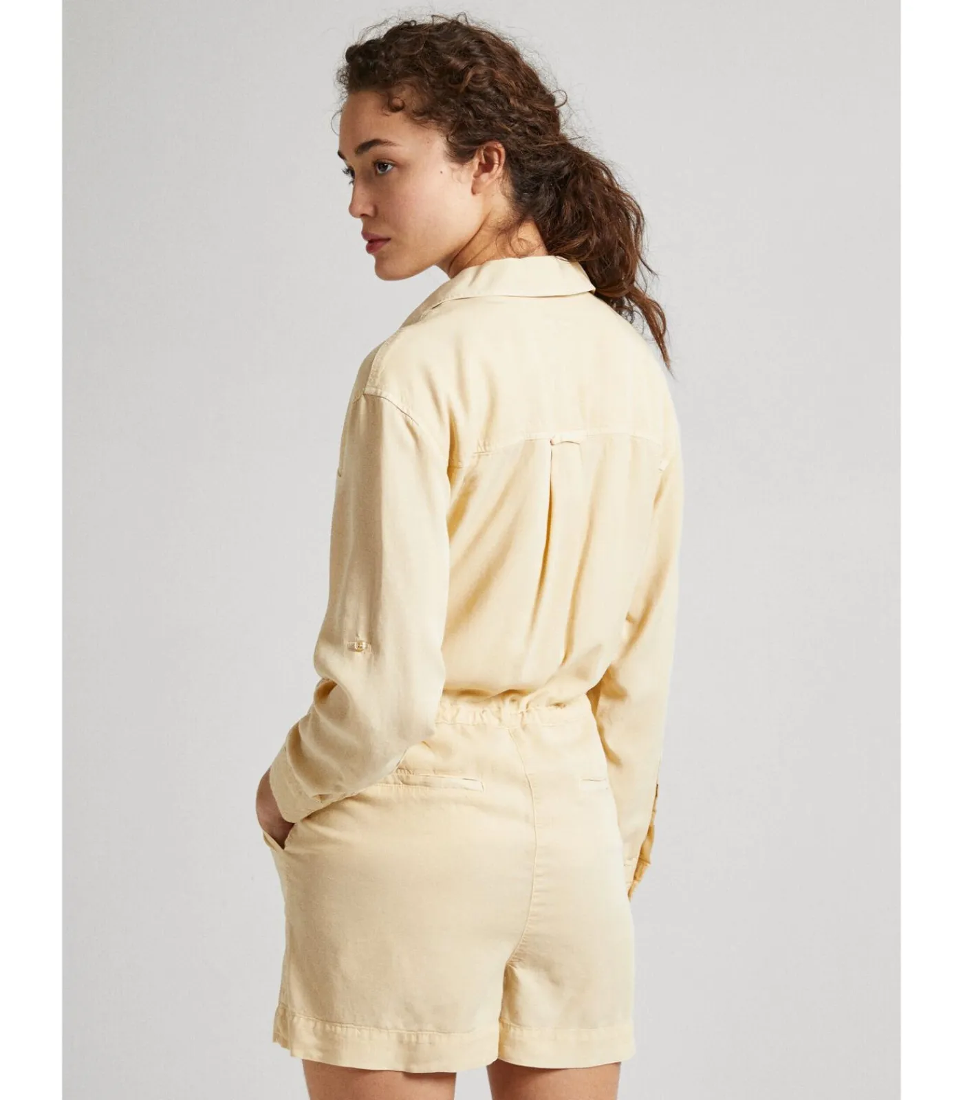 Pepe Jeans Korte jumpsuit voor vrouwen Elison camel