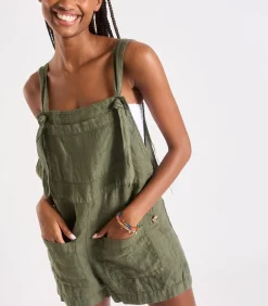 Banana Moon Korte kaki tuinbroek van linnen ANYA Hawston khaki Outlet