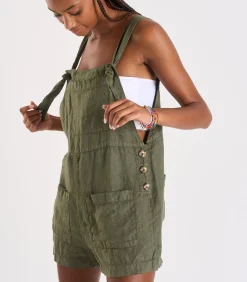 Banana Moon Korte kaki tuinbroek van linnen ANYA Hawston khaki Outlet