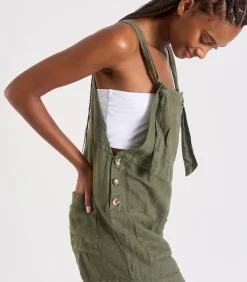 Banana Moon Korte kaki tuinbroek van linnen ANYA Hawston khaki Outlet