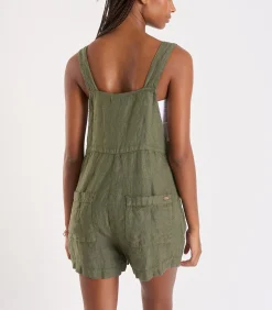 Banana Moon Korte kaki tuinbroek van linnen ANYA Hawston khaki Outlet