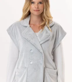 LE CHAT Korte mouwen jasje met knopen van pluche flanel ESSENTIEL H76A gray Clearance