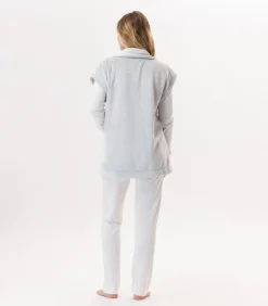 LE CHAT Korte mouwen jasje met knopen van pluche flanel ESSENTIEL H76A gray Clearance