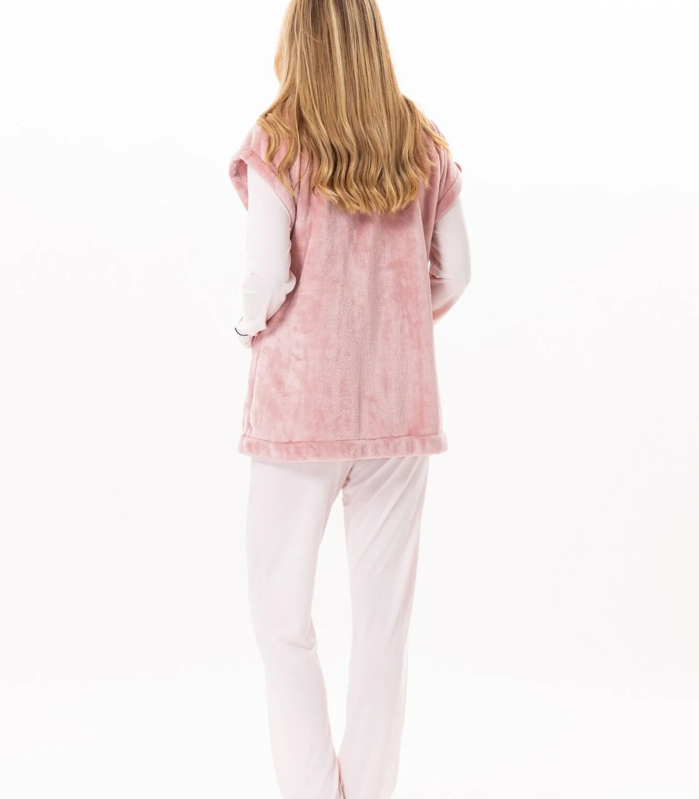 LE CHAT Korte mouwen jasje met knopen van pluche flanel ESSENTIEL H76A pink Clearance