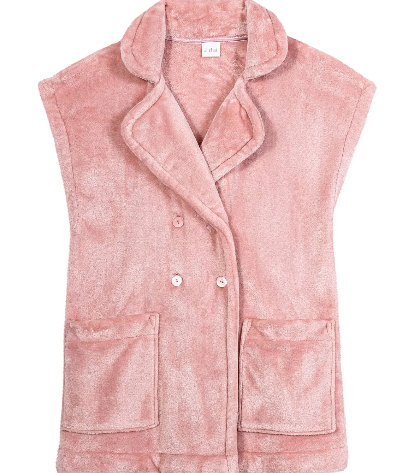 LE CHAT Korte mouwen jasje met knopen van pluche flanel ESSENTIEL H76A pink Clearance