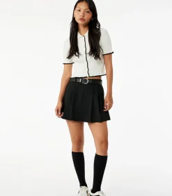Koton Korte Mouwen Polo Kragentrui met Knoopdetail white Discount