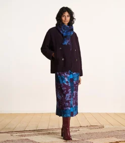 La Fée Maraboutée Korte pruimkleurige jas van boiled wool violet Clearance