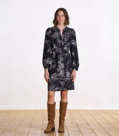 La Fée Maraboutée Korte rechte jurk met zwart-witte print black Discount