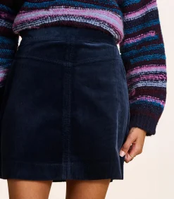 La Fée Maraboutée Korte rok in marineblauw fluweel navyBlue Online