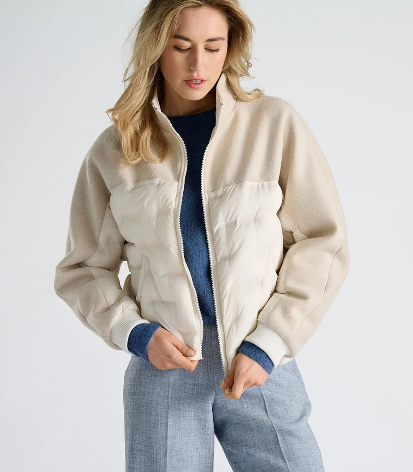 Marie Méro Korte sportieve jas in ecru beige Outlet