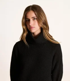 La Fée Maraboutée Korte zwarte gebreide coltrui black Hot