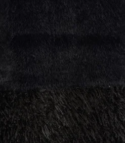 La Fée Maraboutée Korte zwarte mouwloze jas van nepbont met patchwork-effect black Sale