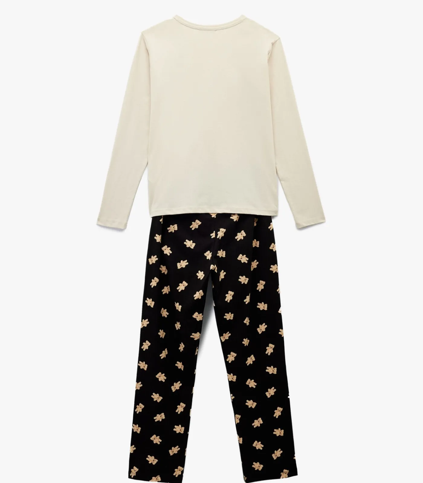 Koton Bear Printed Pajama Set gray Clearance