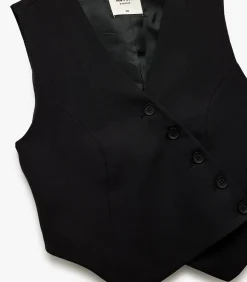 Koton Buttoned Blazer Vest black