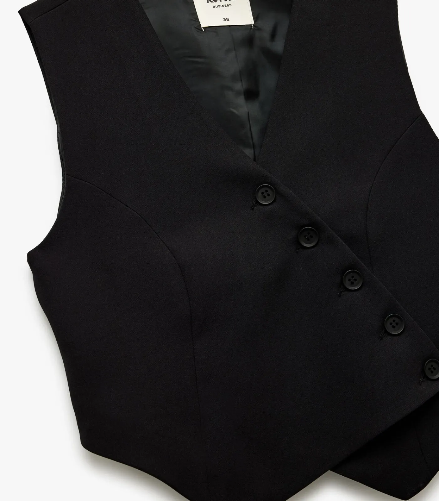 Koton Buttoned Blazer Vest black
