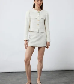 Koton Buttoned Tweed Jacket beige Outlet