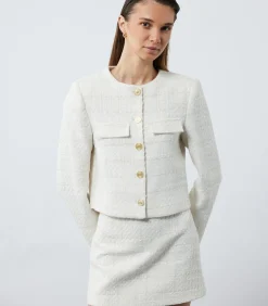 Koton Buttoned Tweed Jacket beige Outlet