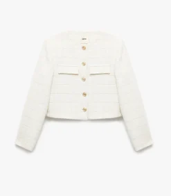 Koton Buttoned Tweed Jacket beige Outlet
