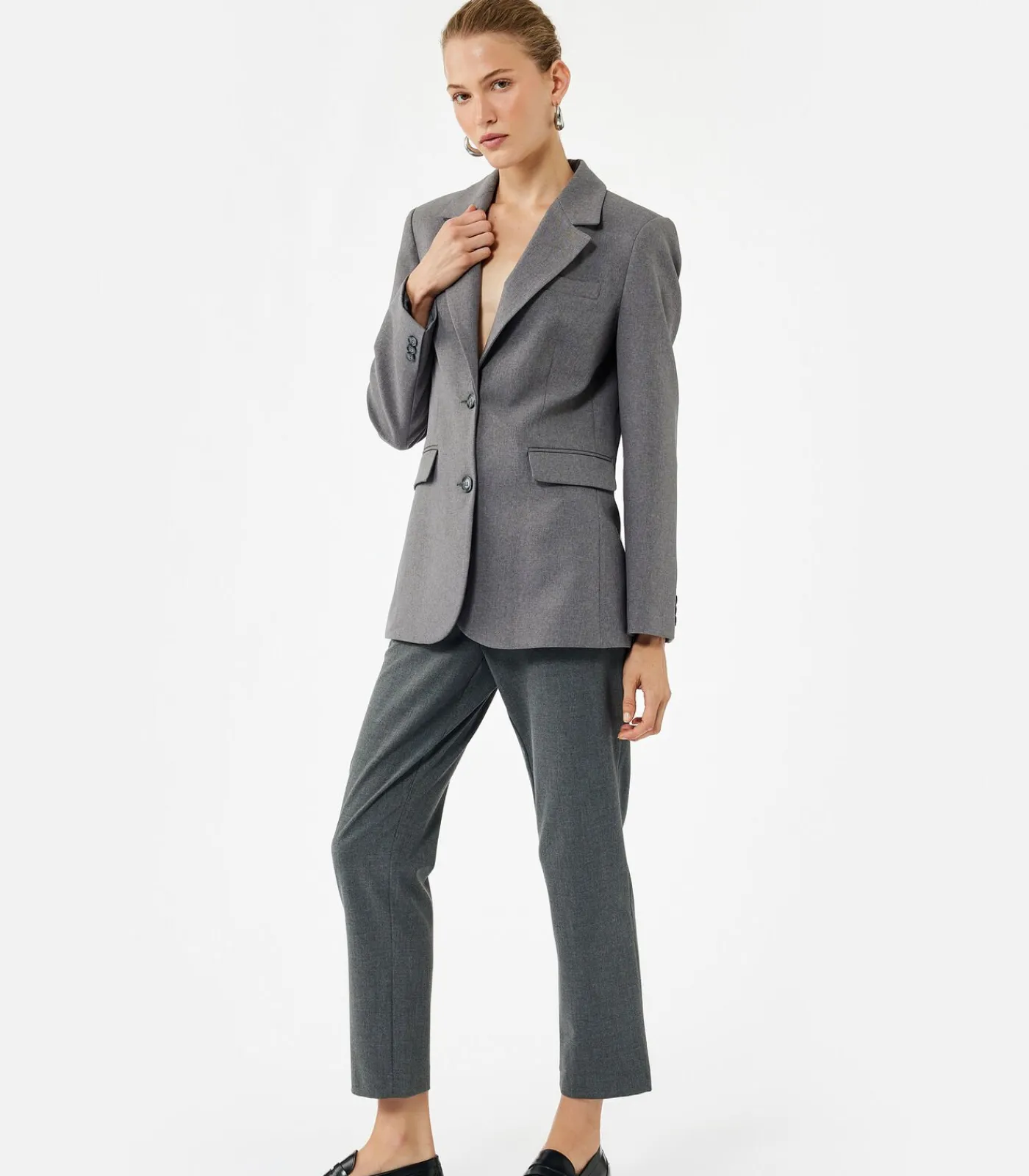 Koton Cigarette Fabric Pants gray Clearance