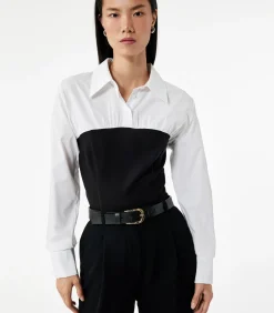 Koton Corset Detail Shirt white Outlet